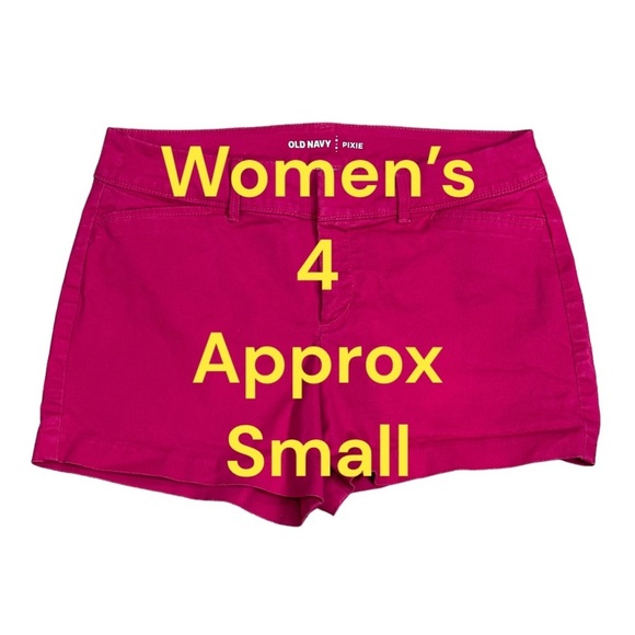 Women's Old Navy Pixie 4 Small Shorts Chino Khakis Pink Stretch 4 Pockets EUC - Picture 2 of 8